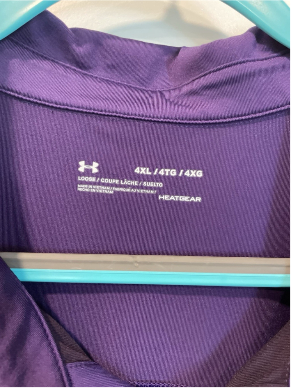 Under Armour Shirt Mens 4XL HeatGear Loose Fit Performance Golf Polo Purple - Picture 4 of 7